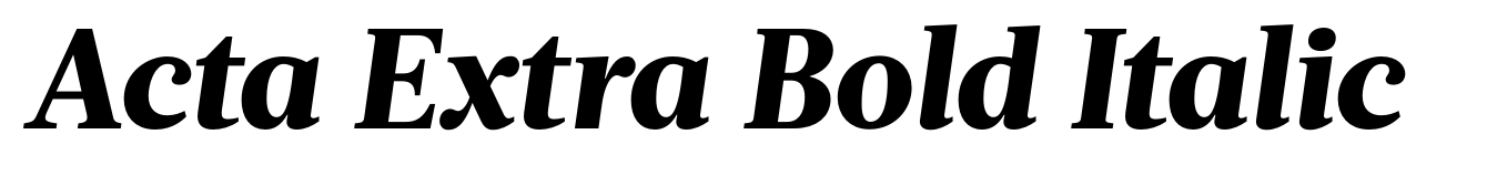 Acta Extra Bold Italic